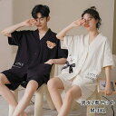 【送料無料】男女2着セット ペア パジャマ 半袖 カップル ペアルック レデイーズ メンズ 春夏 綿 コットン 上下セット プルオーバー ナイトウエア ギフト バレンタイン プレゼント ポケット付き