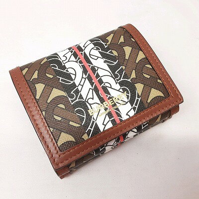 23k-253h 【中古】 【未使用品】BURBERRY　バーバリー　モノグラムストライプ　二つ折り財布　コンパクトウォレット【9800円以上で沖縄・離島も送料無料】