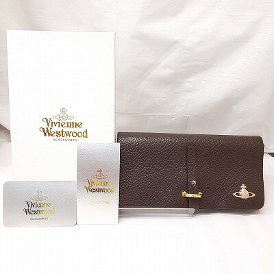 23k-283h 【中古】Vivienne Westwood　ヴィヴィアンウエストウッド　三つ折り長財布　財布　レザー【9800円以上で沖縄・離島も送料無料】