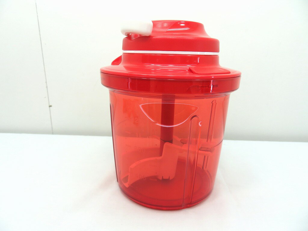 s23g-573k【中古】Tupperware タッパーウェア パーフェクトシェフ チョッパー レッド 箱なし【9800円以上で沖縄 離島も送料無料】