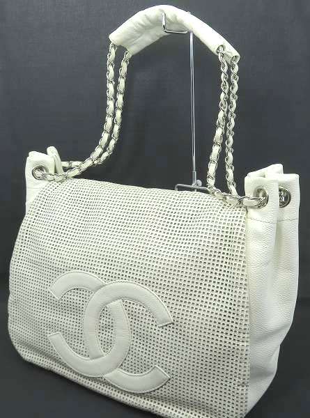 樂天商城 - s24g-046x【中古】CHANEL シャネル　パンチングレザー　ショルダーバッグ　ココマーク　チェーン【9800円以上で沖縄・離島も送料無料】