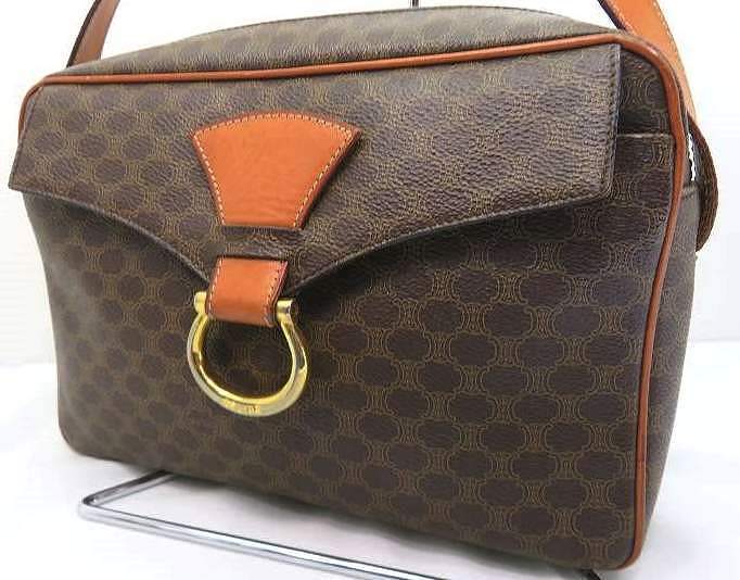 s24g-331x【中古】CELINE セリーヌ　OLD CELINE　オールドセリーヌ　マカダム　ガンチーニ　ショルダー　ショルダーバッグ【9800円以上で沖縄・離島も送料無料】