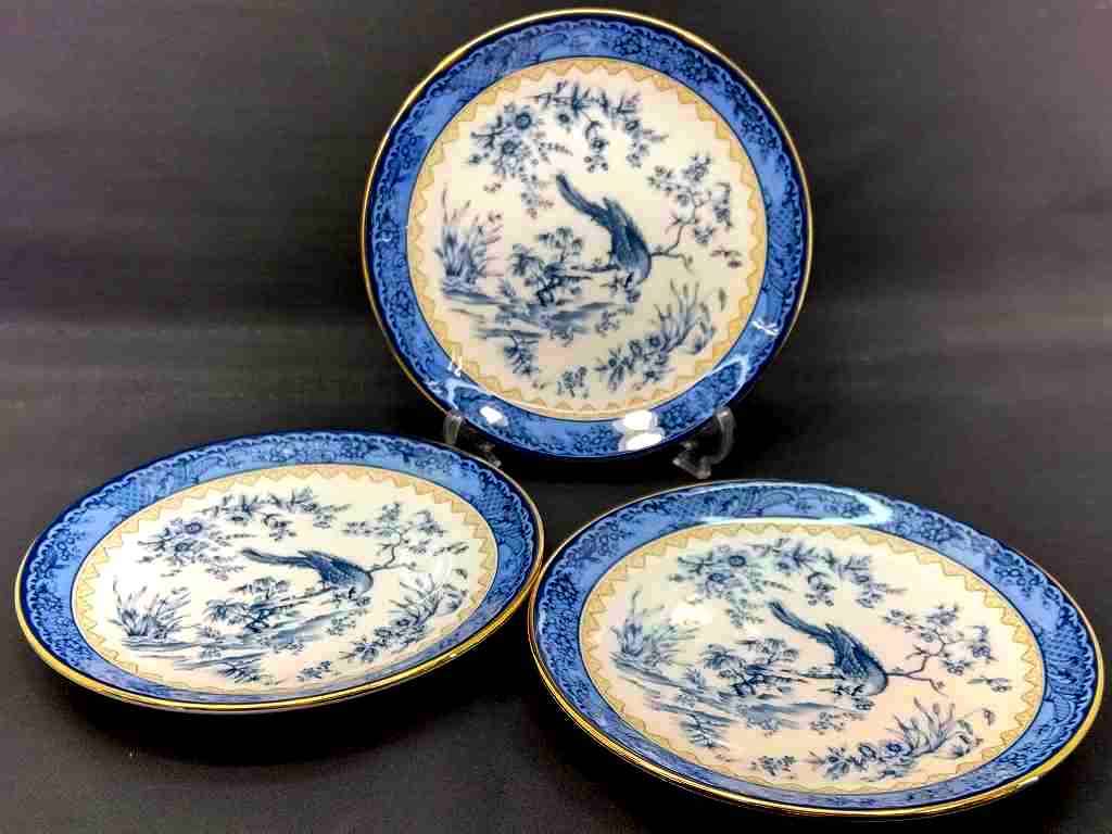樂天商城 - s25g-489x【中古】NIKKO ニッコー　ミュールズ染織美術館　花鳥柄　山水　金彩　15cm　プレート　3枚セット　箱無し【9800円以上で沖縄・離島も送料無料】