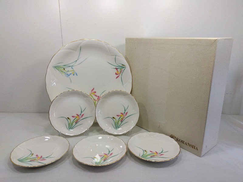 樂天商城 - s25g-631k【中古】香蘭社　ベリーセット　花　プレート　大皿×1枚　小皿×5枚　6枚セット【9800円以上で沖縄・離島も送料無料】