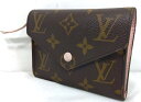 s25g-861x【中古】LOUIS VUITTON ルイウ゛ィトン ポルト フォイユ ビクトリーヌ モノグラム ローズバレリーヌ M62360 三つ折り財布【9800円以上で沖縄・離島も送料無料】