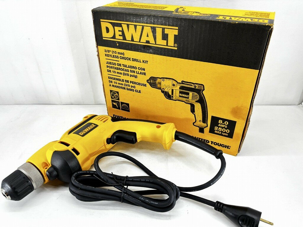樂天商城 - s25t-0759y【中古】【未使用】DeWALT DEWALT　デウォルト　ドライバードリル　電動ドリル　ドライバードリル　キーレスチャック　コード式　8.0アンペア　3/8インチ　DWD110【9800円以上で沖縄・離島などの一部地域も送料無料での発送となります。】