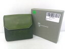 s25g-156kk【中古】Kawaoto カワオト 二つ折り財布 コンパクト メンズ プエプロレザー グリーン【9800円以上で沖縄・離島も送料無料】