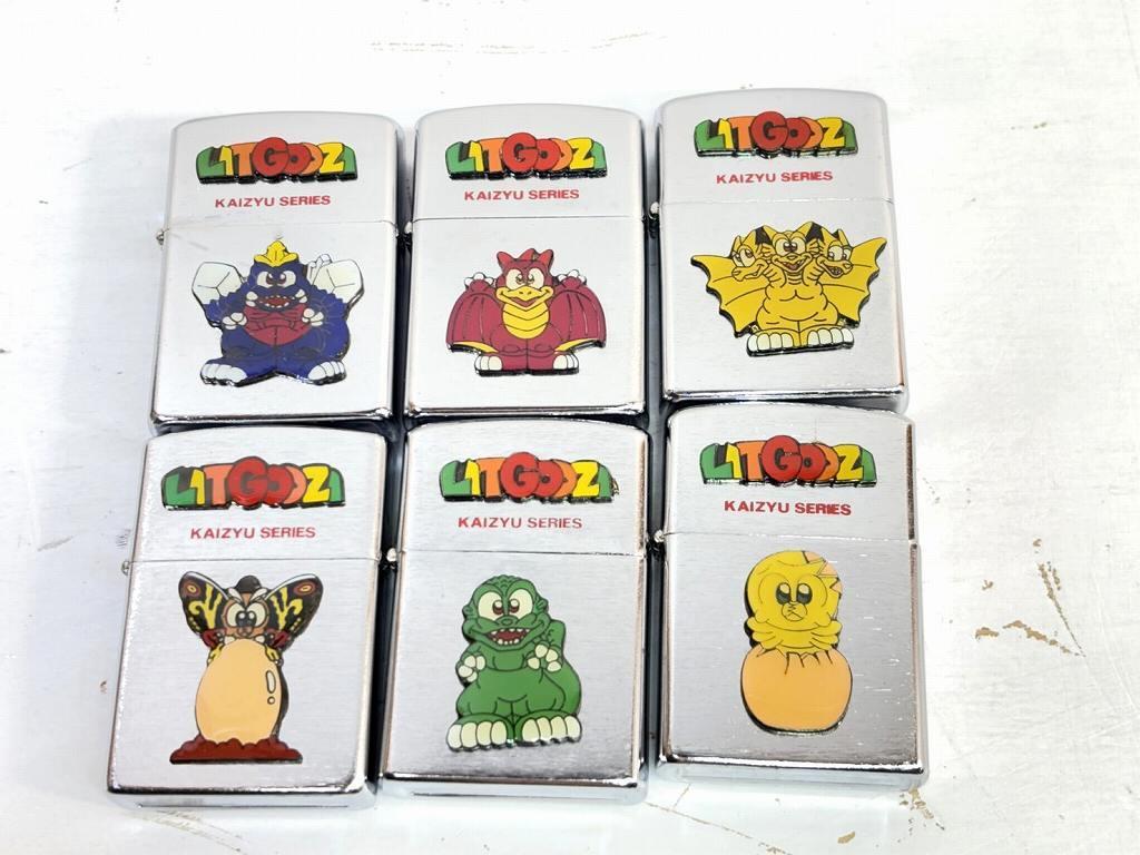s25t-0949y【中古】LITGODZI OILLIGTER　リトルゴジラ　オイルライター　ライター　怪獣シリーズ　6種..
