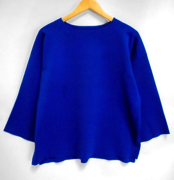 s25g-a790x【中古】lelill レリル　ハイテク　イージーニット　カットソー　フレアスリーブ　38サイズ/ブルー【9800円以上で沖縄・離島も送料無料】(4.0)