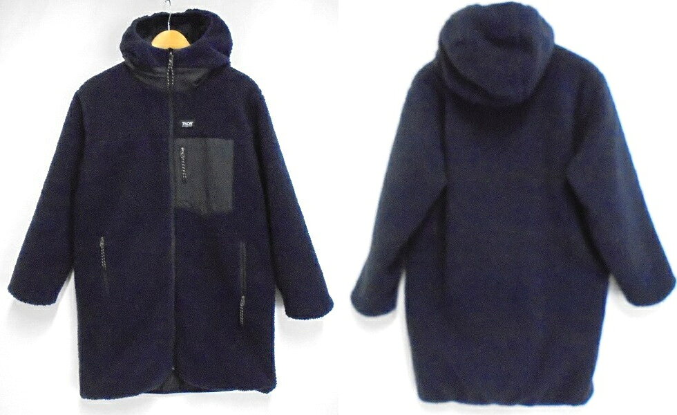 s25g-a816x【中古】TAION NOLLEY'S タイオン ノーリーズ別注 リバーシブル ボアxダウン フードコート Mサイズ/ネイビー【9800円以上で沖縄・離島も送料無料】