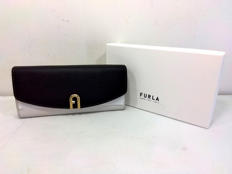 s25g-A819k【中古】FURLA フルラ　PRIMULA CONTINETAL WALLET SLIM プリムラ コンチネンタル ウォレット　フラップ　長財布　WP00216【9800円以上で沖縄・離島も送料無料】