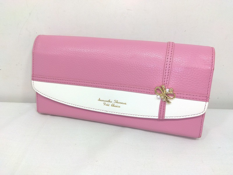 樂天商城 - s25g-A824k【中古】Samantha Thavasa Petit Choice サマンサタバサ プチチョイス　リボンラッピング　長財布　ピンク　箱なし【9800円以上で沖縄・離島も送料無料】