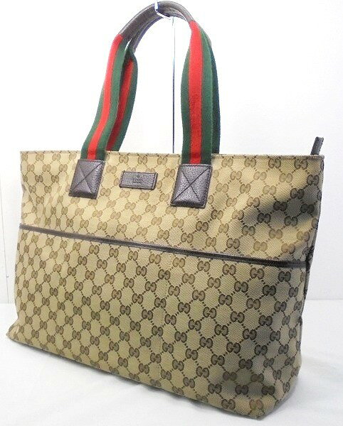 樂天商城 - s25g-a897x【中古】GUCCI グッチ　シェリーライン　GGキャンバス　トートバッグ　155524・002058【9800円以上で沖縄・離島も送料無料】