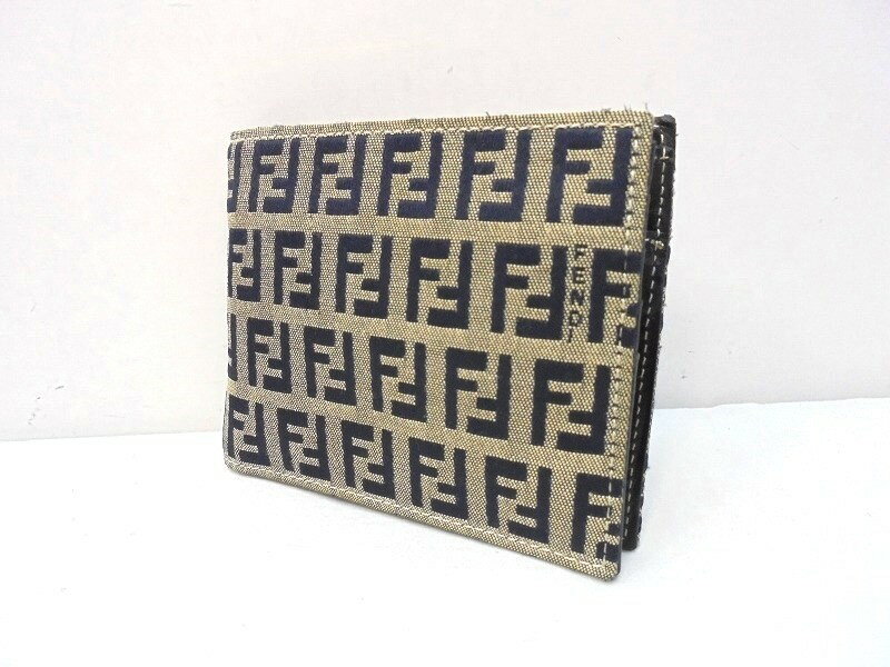 樂天商城 - s25g-a900x【中古】FENDI　フェンディ　ズッキーノ　二つ折り財布　2277-31011-018【9800円以上で沖縄・離島も送料無料】