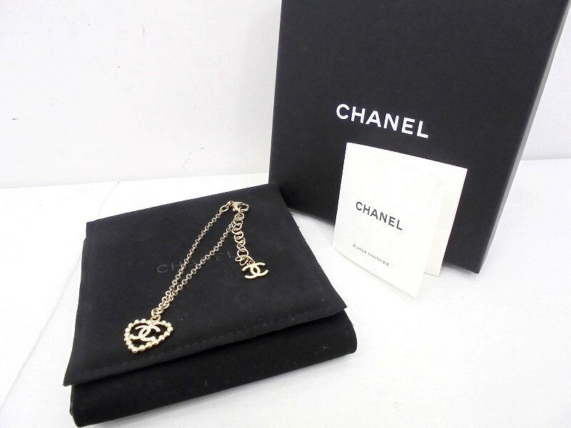 樂天商城 - 26g-311x【中古】CHANEL シャネル　ココマーク　ハート　ラインストーン　ブレスレット　C25P【9800円以上で沖縄・離島も送料無料】