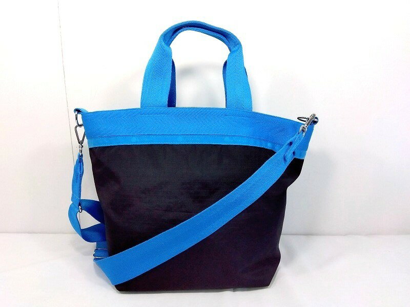 Rakuten - 26g-390k【中古】LESPORTSAC レスポートサック　BUCKET TOTE　ナイロン　2WAY　ショルダー　トートバッグ　ブラック/ブルー【9800円以上で沖縄・離島も送料無料】