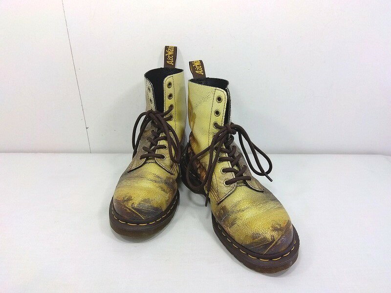 Rakuten - 26g-577k【中古】Dr.Martens ドクターマーチン　8ホール　ブーツ　カルタゴ帝国の衰退　アートプリント　ひび割れ・ダメージ加工　AW006　24.0cm　箱なし【9800円以上で沖縄・離島も送料無料】