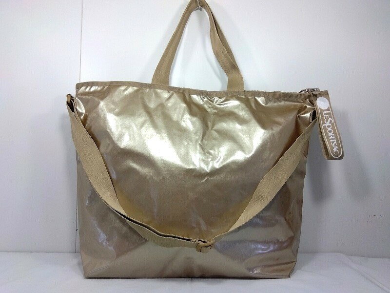 26g-600k【中古】LeSportsac レスポートサック ひとりっぷ EASY EDITOR 039 S TOTE2 エディターズ トートバッグ 2219LB66 ゴールド【9800円以上で沖縄 離島も送料無料】