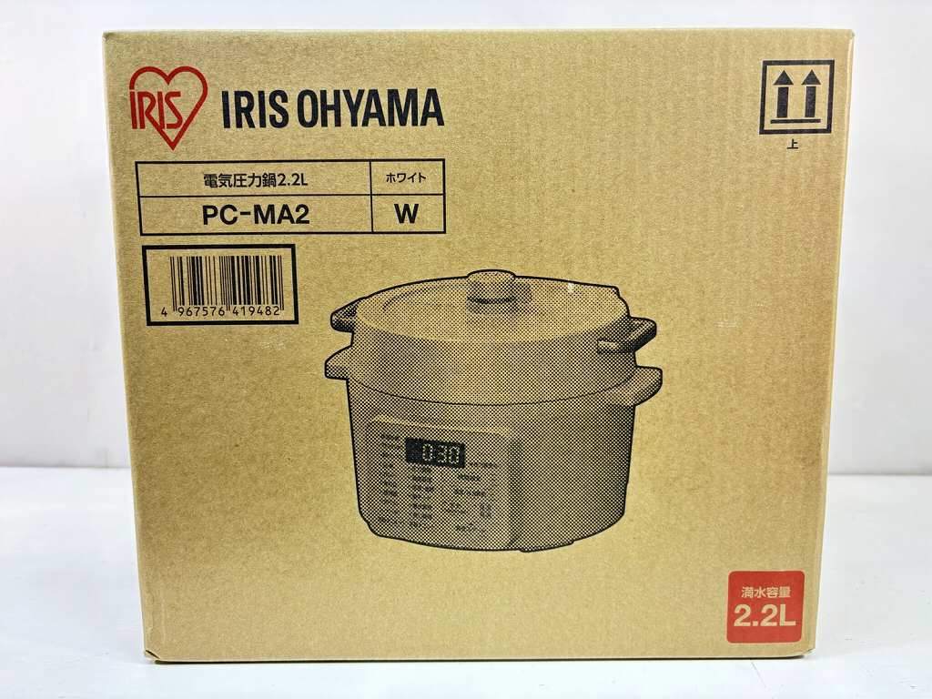 s26t-0049y【中古】【未使用】IRIS OHYAMA　アイリスオーヤマ　電気圧力鍋　2.2L　ホワイト　PC-MA2【9800円以上で沖縄・離島などの一部地域も送料無料での発送となります。】