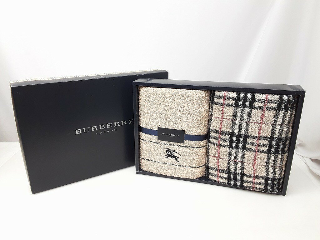 Rakuten - 26k-202h【中古】【未使用】BURBERRY バーバリー　西川産業　フェイスタオル　2枚【9800円以上で沖縄・離島も送料無料】