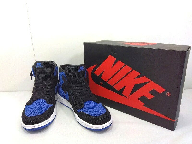 26g-656kNIKE ナイキ AIR JORDAN 1 RETRO HI FLYKNIT エアジョーダン 1 レトロ ハイ フライニック スニーカー 919704-006 26.5cm ブラック/ブルー