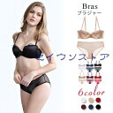 ブラジャー ショーツ 上下セット レディースファッション ワイヤーブラ 下着 女性用 婦人 1/2カップ シースルー 透 快適な 深V ブラ 薄