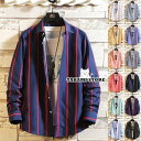 カジュアルシャツ ボタンダウンシャツ きれいめ シャツ ストライプシャツ 秋服 秋物 トップス 細身 長袖 メンズ