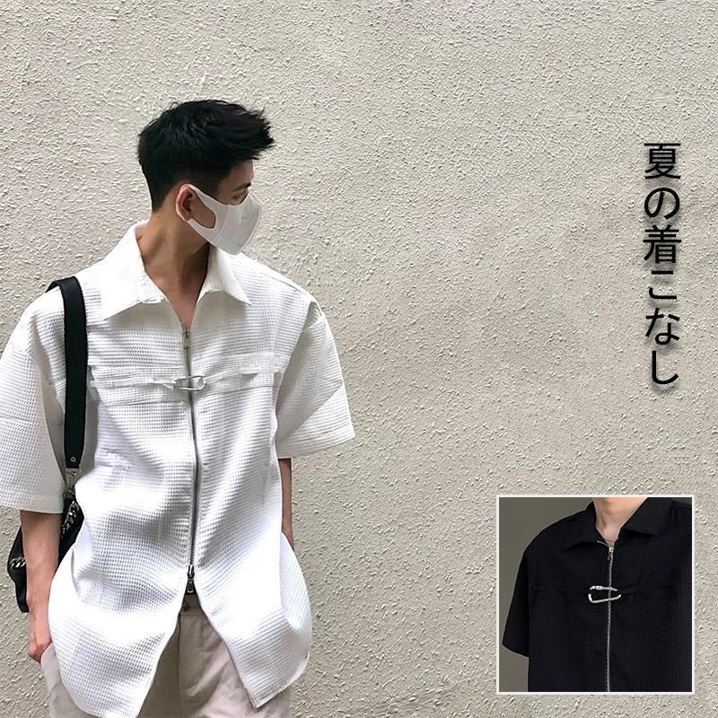 シャツ メンズ 半袖 夏 ビジネス トップス 無地シャツ カジュアルシャツ ゆったりシャツ 夏サマー おしゃれ