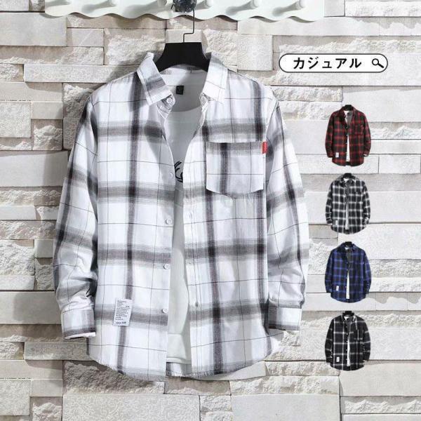 チェックシャツ メンズ 羽織り おしゃれ カッターシャツ 大きいサイズ カジュアル アメカジ キレイめ ..