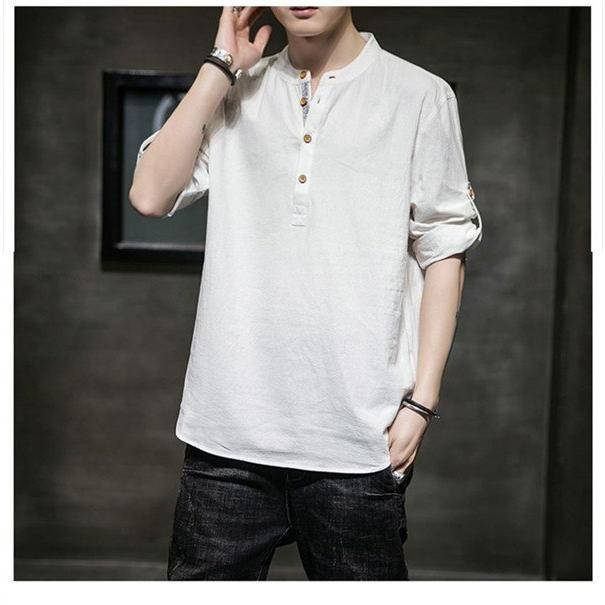 メンズ カジュアルシャツ 半袖Tシャツ Tシャツ スポーツウェア リネン 綿麻 夏服 おしゃれ 薄手tシャツ 細身 薄手 吸汗速乾 涼しい ゆったり カジュアル