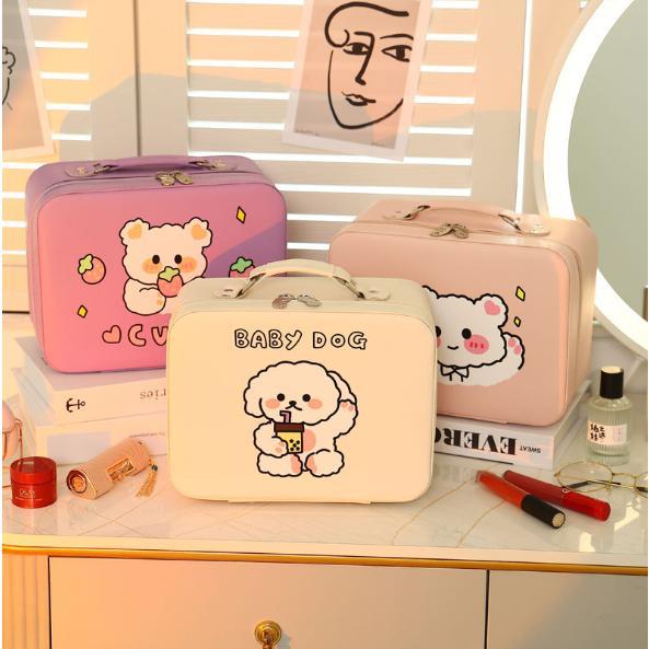 化粧ポーチ メイクボックス メイクポーチ 化粧ポーチ 大容量 蓋付き メイク道具入れ 筆 旅行 大きい 化..