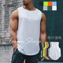 タンクトップ ノースリーブ メンズ トップス 大きいサイズ 袖なし Tシャツ 速乾 通気性 おしゃれ ゆったり スポーツ トレーニング スウェット カジュアル 夏(4)