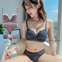 ブラジャー ショーツセットノンワイヤーブラセット ナイトブラ 上下 セット 下着 ノンワイヤー クロスレース 脇高 30代 40代 50代 安い