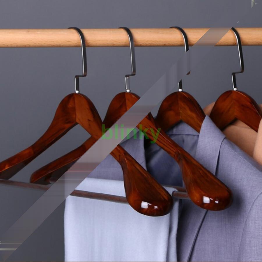 木製ハンガー 洋服ハンガー 10本組 ハンガー 木製 滑らかに仕上げたシャツハンガー 肩部分に凹み付き 滑り止め スーツコートシャツ適用 ハンガー スーツ