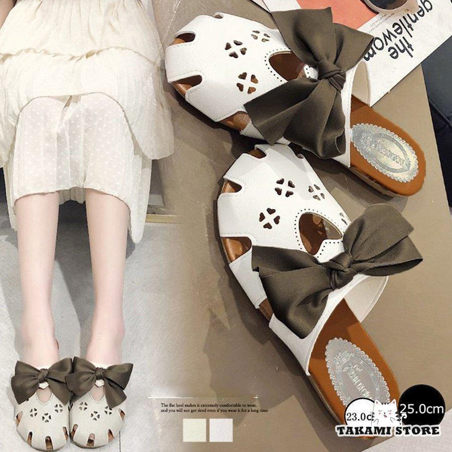 サンダル レディース ミュール フラット サンダル 歩きやすい 夏 ぺたんこ スリッパ 履きやすい ルーム..