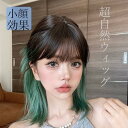 ウィッグ かつら かわいい 女性 普段 使い ロリータ lolitaファッションwig 自然 用ウィッグ 黒 緑 小顔効果 レディース女性 コスプレ前髪自然 用