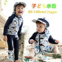 キッズ 子供水着 長袖水着 男の子 紫外線カット 子ども水着 イルカ柄 キャツプ 韓国風 ビーチ df612c0c0w9