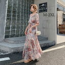 リゾートワンピース レディース サマードレス ロング マキシ丈ワンピース バックシャン Aライン 水着の上に着る服 ハワイ 沖縄 旅行用 大人 20代 30代 ...