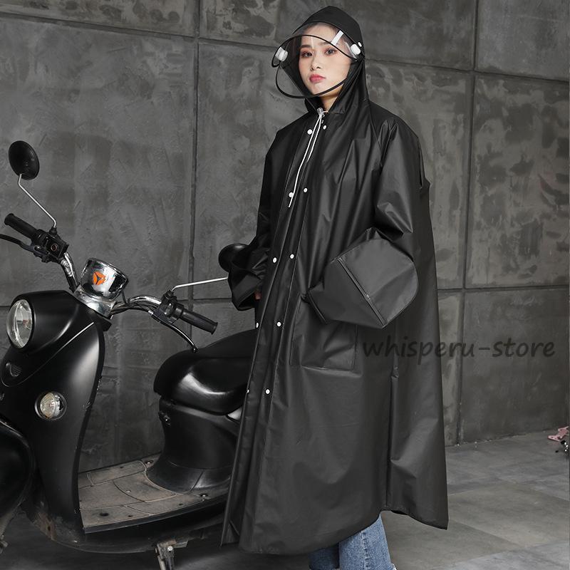 レインコート 自転車 リュック対応 レインポンチョ メンズ レディース 男女兼用 通学 通勤 リュック 保育園 二重ツバ アウトドア キャンプ おしゃれ ロング
