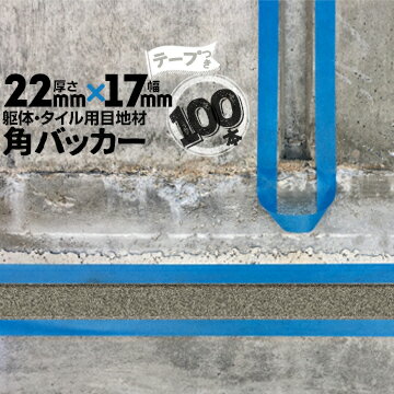 躯体目地 タイル目地用 建築目地用 角バッカーテープ付き22mm厚×17mm巾×1000mm100本テープ面：17mm側バックアップ材 Pフォーム シーリング高島 コーキング 建築 カクバッカー