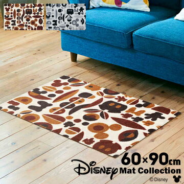 クリーンテックス 玄関マット Disney Mat Collectionミッキー&ミニーモチーフブラウン/グレー60cm×90cm厚み 6mm滑り止め 屋内外兼用 洗濯OK