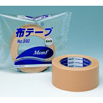 古藤工業 MONF No.890 一般梱包用 布粘着テープ75mm×25m24巻黄土色 おうどいろ カーキ