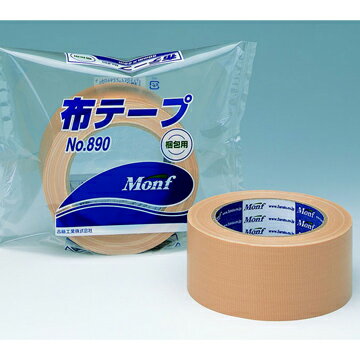古藤工業 MONF No.890 一般梱包用 布粘着テープ100mm×25m18巻黄土色 おうどいろ カーキ