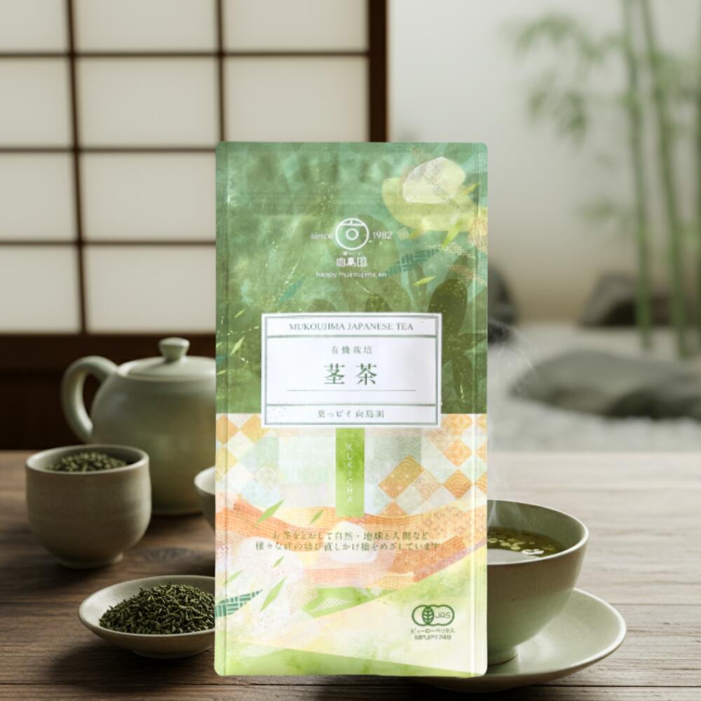 茎茶 向島園 お茶 送料無料 お茶 緑茶 煎茶 茶 茶葉 お茶葉 静岡 国産 深蒸し 深むし 健康 健康茶 色 香り うがい ウイルス対策 甘い 美味しい おいしい お徳 お得 カテキン リーフ ギフト 水出し メール便 りょくちゃ 香り