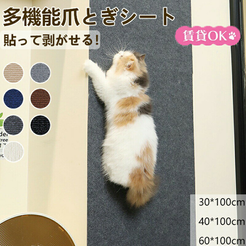 Rakuten - 猫 爪とぎシート 貼って剥がせる ねこ 爪研ぎ 防止シート カーペット ソファ 保護 賃貸 階段 壁 ベッド 床 畳 ドア 家具 壁紙 柱 傷防止 ストレス解消 貼付け カット可能