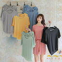 上下2点セット クロップドTシャツ&ショートパンツ トップス ボトムズ カットソー 短パン カジュアル セクション レディース プルオーバー 無地 全6色 ゆっ...