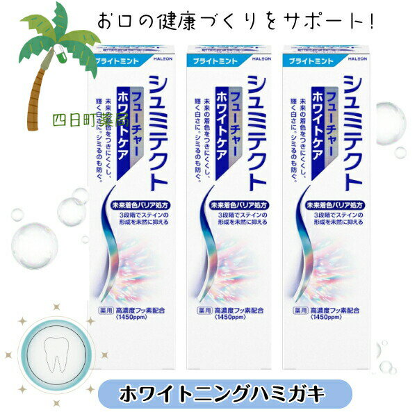 【医薬部外品】シュミテクト フューチャーホワイトケア ブライトミント 80g [3個セット] 歯磨き粉 白い歯 口中浄化 口中爽快 知覚過敏 歯がシミるのを防ぐ 健康な歯ぐき タバコのヤニ除去 着色予防 M:4987977000812