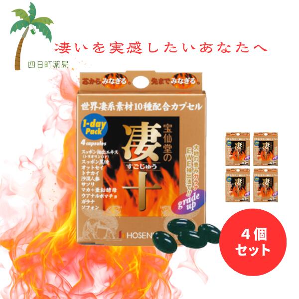 凄十 1デイパック 4粒 [4個セット] 宝仙堂 すごじゅう カプセル SJ 送料無料 1DAY