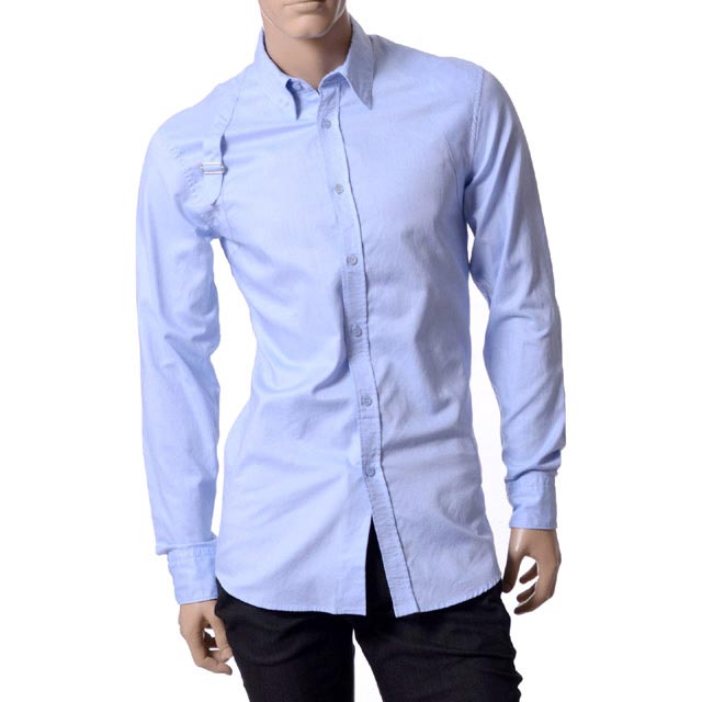 アレキサンダーマックイーン (Alexander McQueen) ハーネスシャツ スカイ 368932qen094860 馬具,空色,長袖 2015SS メン...