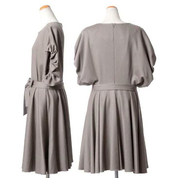 ヴィクターアンドロルフ (VIKTOR&ROLF) ウエストベルト付クラシカルワンピース ウールフラノ グレーベージュ s44ct0450816 2015AW レディース秋冬新作 10,800円以上購入で送料無料 【正規取扱】